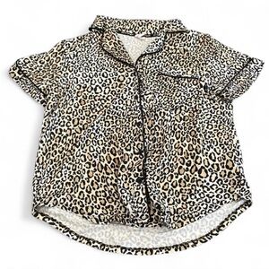 Joyspun cheetah print PJ lounge shirt S